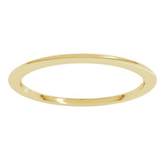 14K Yellow Gold 1 mm Comfort-Fit Half Round Band Size 7.5