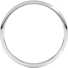 14K White Gold 1.5 mm Lightweight Half Round Band Size 6