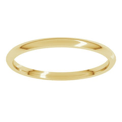 18K Yellow Gold 1.5 mm Lightweight Comfort-Fit Half Round Band Size 5.5