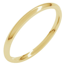 14K Yellow Gold 1.5 mm Lightweight Comfort-Fit Half Round Band Size 5