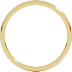 14K Yellow Gold 1.5 mm Lightweight Comfort-Fit Half Round Band Size 5