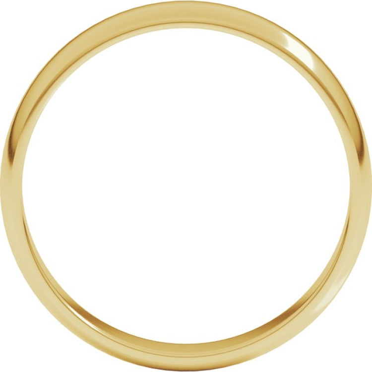10K Yellow Gold 4 mm Lightweight Half Round Band Size 3.5