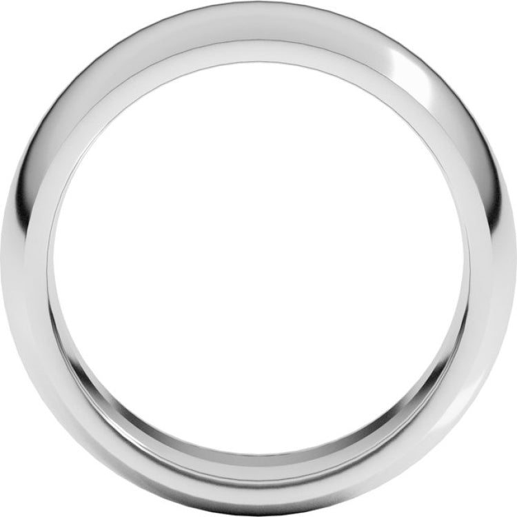 18K White Gold 8 mm Comfort-Fit Half Round Band Size 10