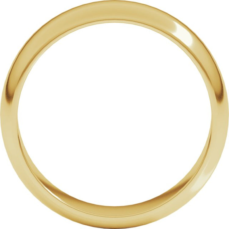 14K Yellow Gold 6 mm Half Round Band Size 13