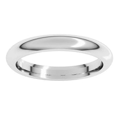 Platinum 3 mm Comfort-Fit Half Round Band Size 7