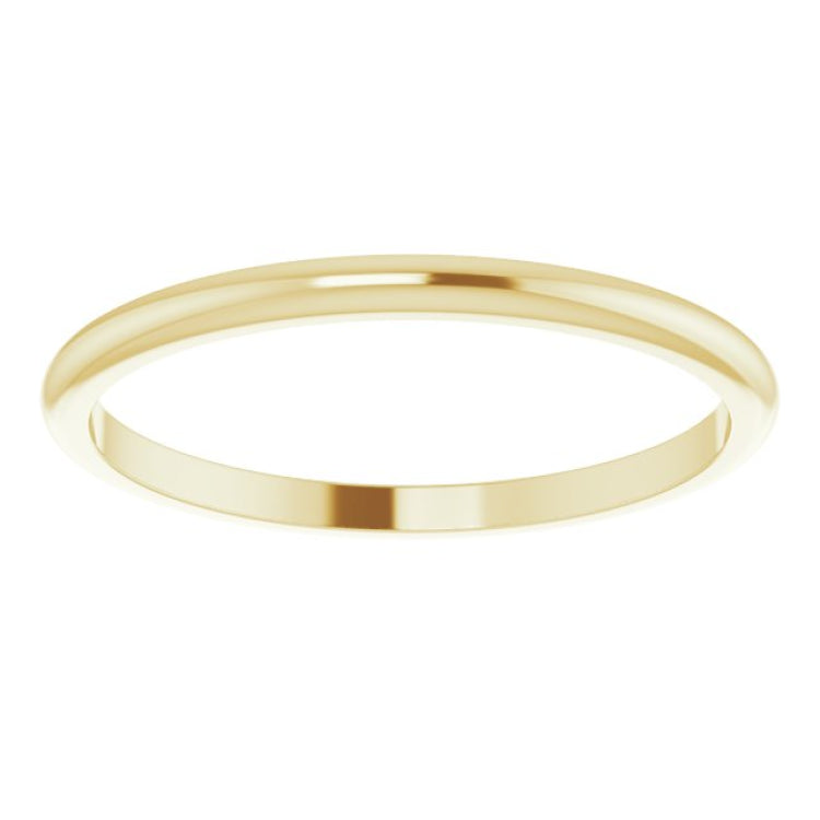 14K Yellow Gold 1.5 mm Half Round Band Size 11