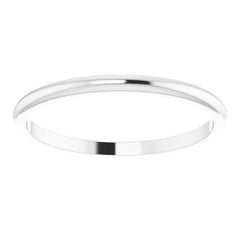 Sterling Silver 1.5 mm Half Round Band Size 6