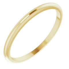 18K Yellow Gold 1.5 mm Half Round Band Size 8