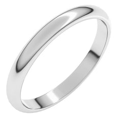 Sterling Silver 2.5 mm Half Round Band Size 8