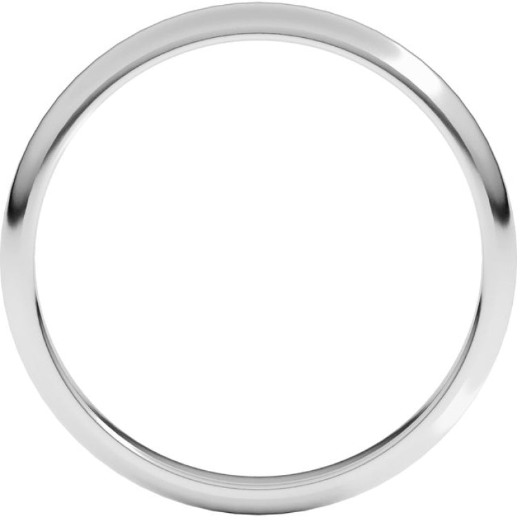 Sterling Silver 2.5 mm Half Round Band Size 8