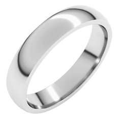 Sterling Silver 4 mm Lightweight Comfort-Fit Half Round Band Size 9