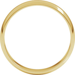 14K Yellow Gold 4 mm Lightweight Half Round Band Size 12