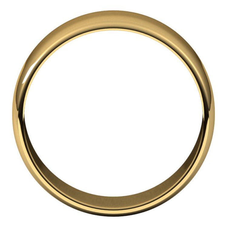 10K Yellow Gold 8 mm Lightweight Half Round Band Size 11