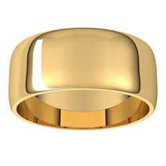 10K Yellow Gold 8 mm Lightweight Half Round Band Size 11