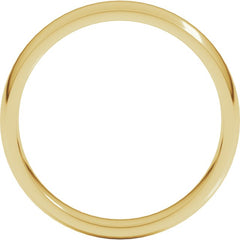 14K Yellow Gold 4 mm Lightweight Comfort-Fit Half Round Band Size 10