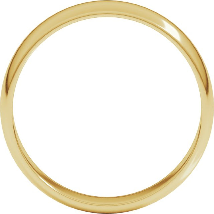 14K Yellow Gold 5 mm Lightweight Half Round Band Size 12