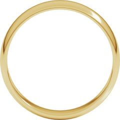 14K Yellow Gold 5 mm Lightweight Half Round Band Size 12