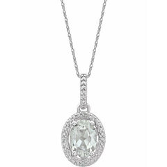 Sterling Silver Lab-Grown White Sapphire & .01 CTW Natural Diamond 18" Necklace