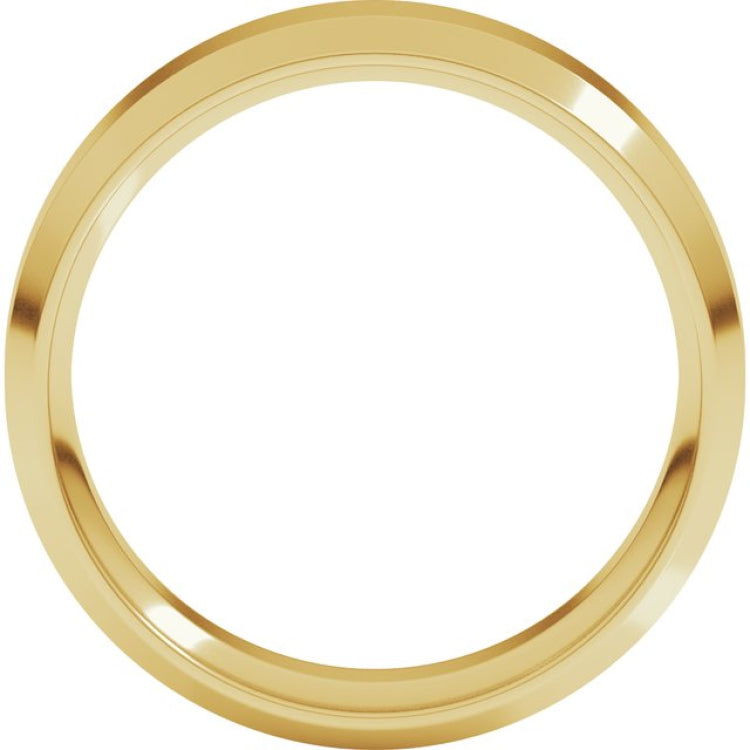 10K Yellow Gold 6 mm Beveled-Edge Comfort-Fit Flat Band Size 9