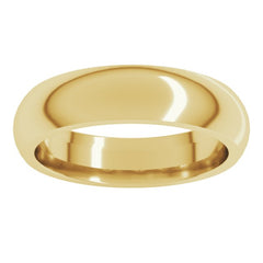 10K Yellow Gold 5 mm Comfort-Fit Half Round Band Size 9