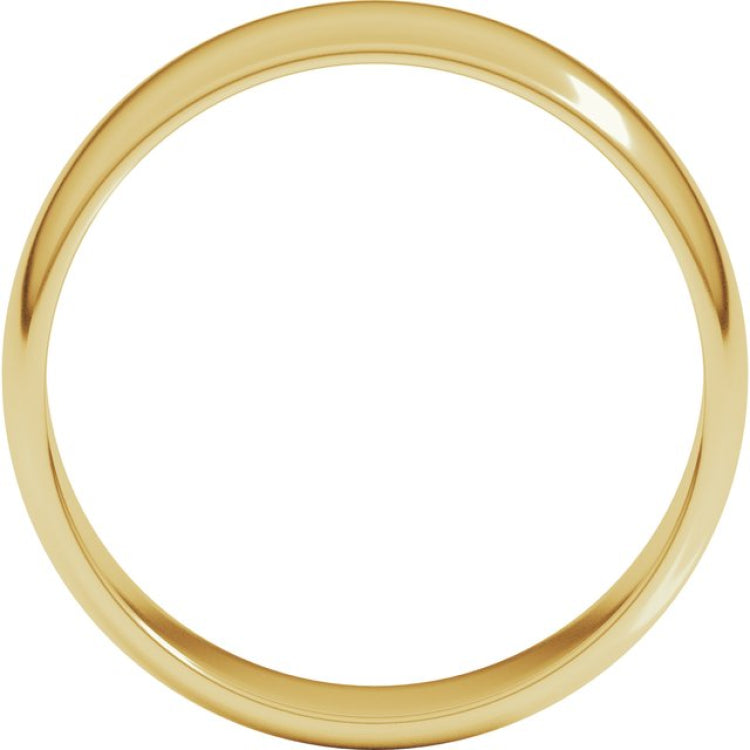 14K Yellow Gold 6 mm Lightweight Half Round Band Size 11.5