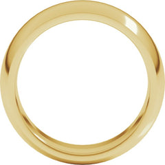 14K Yellow Gold 8 mm Comfort-Fit Half Round Band Size 9.5