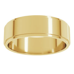 14K Yellow Gold 6 mm Stepped-Edge Flat Band Size 9.5
