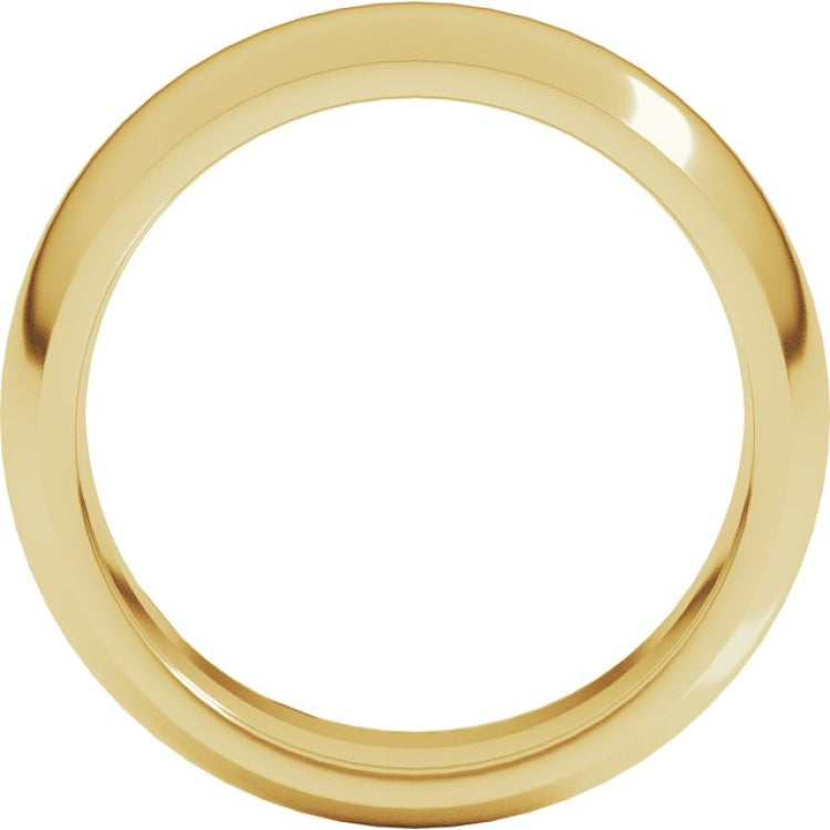 14K Yellow Gold 7 mm Comfort-Fit Half Round Band Size 6.5