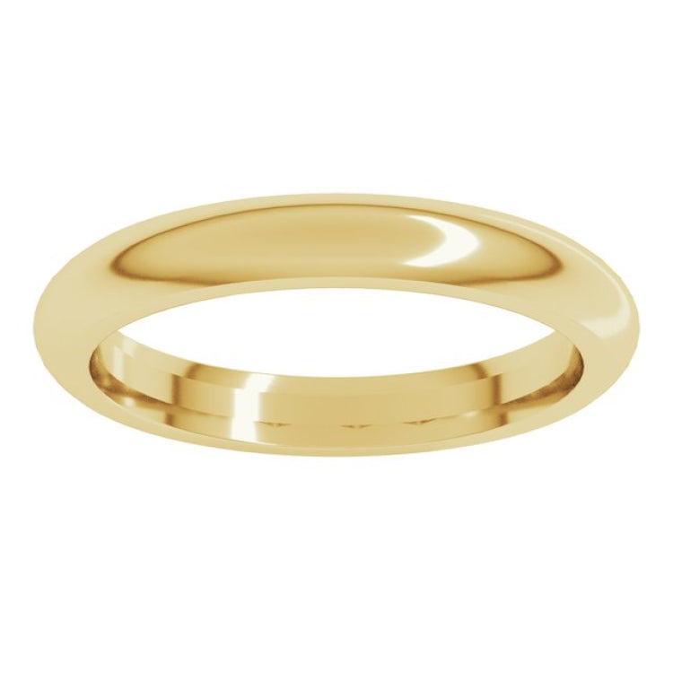 10K Yellow Gold 3 mm Comfort-Fit Half Round Band Size 7.5