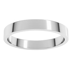 14K White Gold 3 mm Flat Band Size 6.5