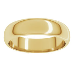 10K Yellow Gold 5 mm Half Round Band Size 5.5