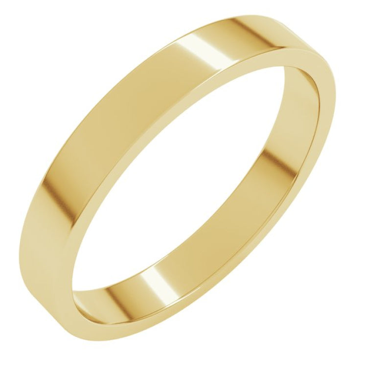10K Yellow Gold 3 mm Flat Band Size 7.5