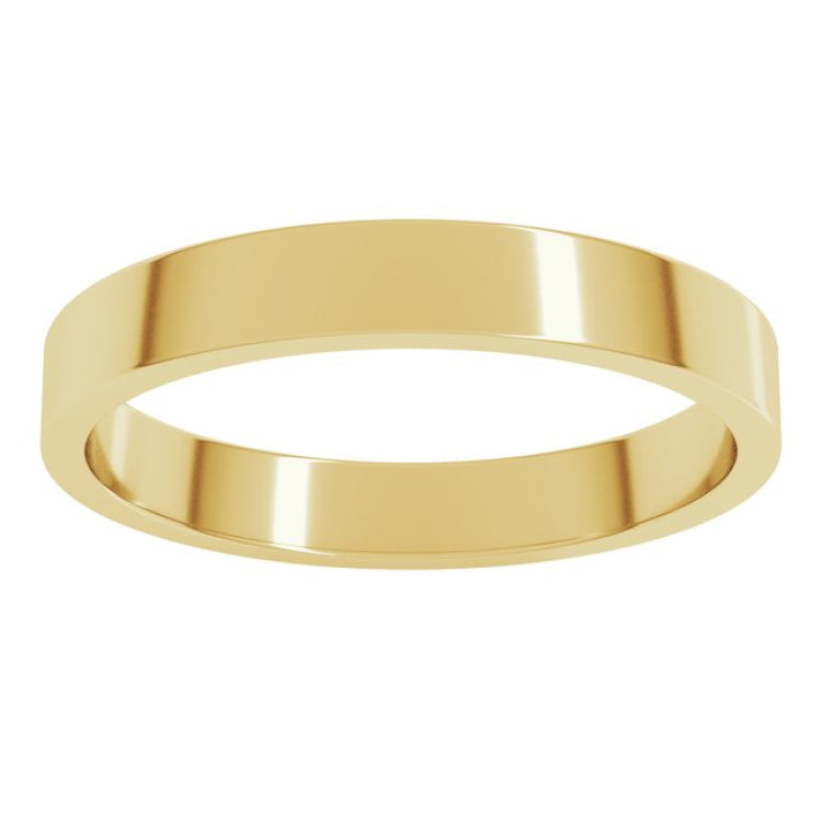 10K Yellow Gold 3 mm Flat Band Size 7.5