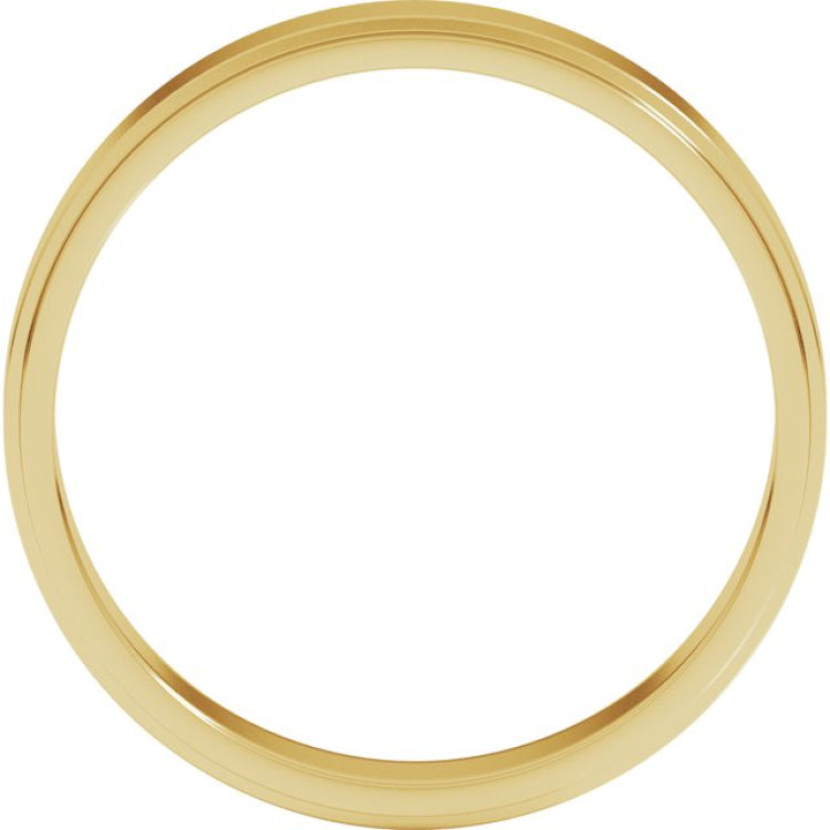 10K Yellow Gold 4 mm Stepped-Edge Flat Band Size 9.5