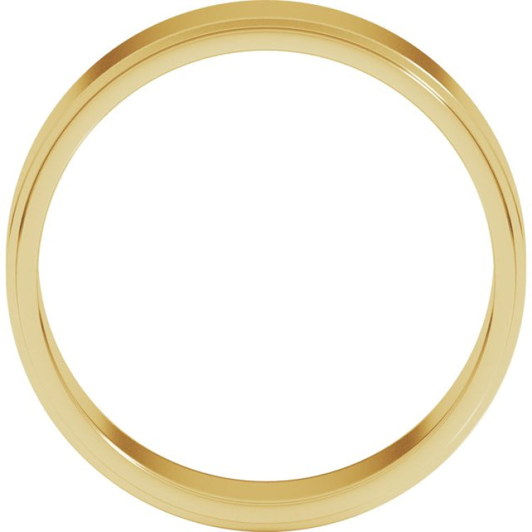 10K Yellow Gold 6 mm Stepped-Edge Flat Band Size 11.5