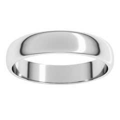 10K White Gold 4 mm Lightweight Half Round Band Size 8
