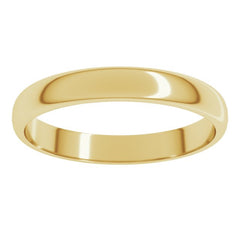 10K Yellow Gold 3 mm Lightweight Half Round Band Size 5.5