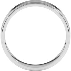 10K White Gold 5 mm Stepped-Edge Flat Band Size 11