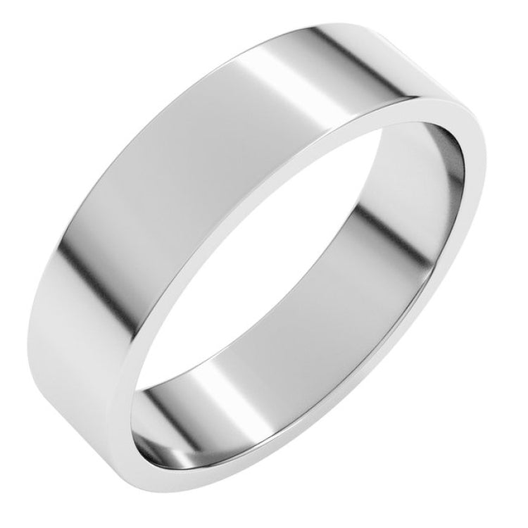 10K White Gold 5 mm Flat Band Size 10