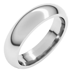10K White Gold 5 mm Comfort-Fit Half Round Band Size 10