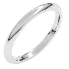 14K White Gold 2 mm Comfort-Fit Half Round Band Size 8