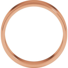 14K Rose Gold 6 mm Stepped-Edge Flat Band Size 11