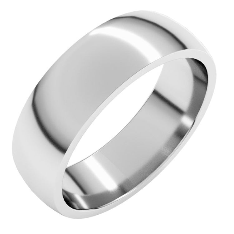 Platinum 6 mm Lightweight Comfort-Fit Half Round Band Size 12