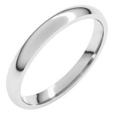 14K White Gold 2.5 mm Lightweight Comfort-Fit Half Round Band Size 4.5