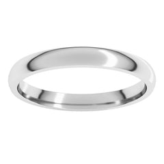 14K White Gold 2.5 mm Lightweight Comfort-Fit Half Round Band Size 5.5