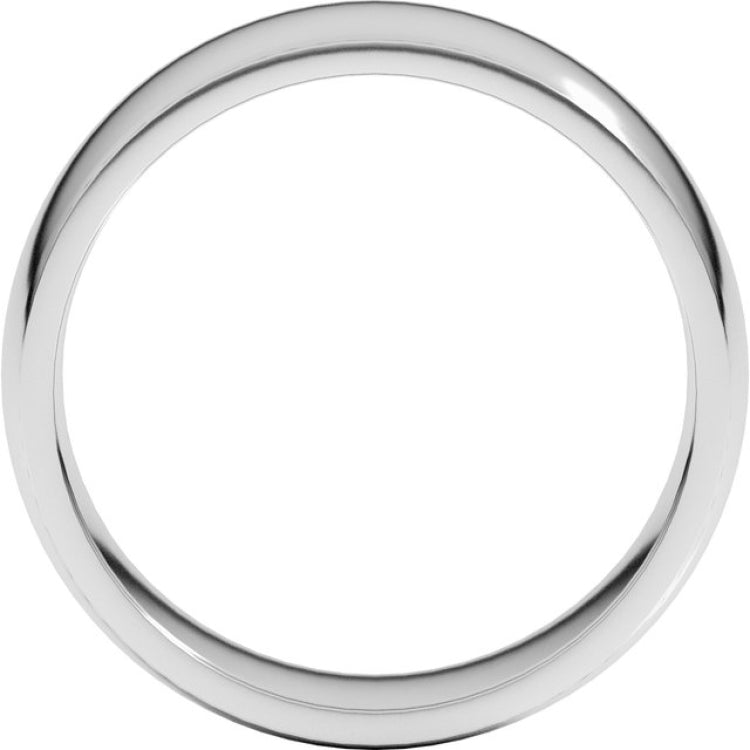 14K X1 White Gold 7 mm Lightweight Comfort-Fit Half Round Band Size 12.5