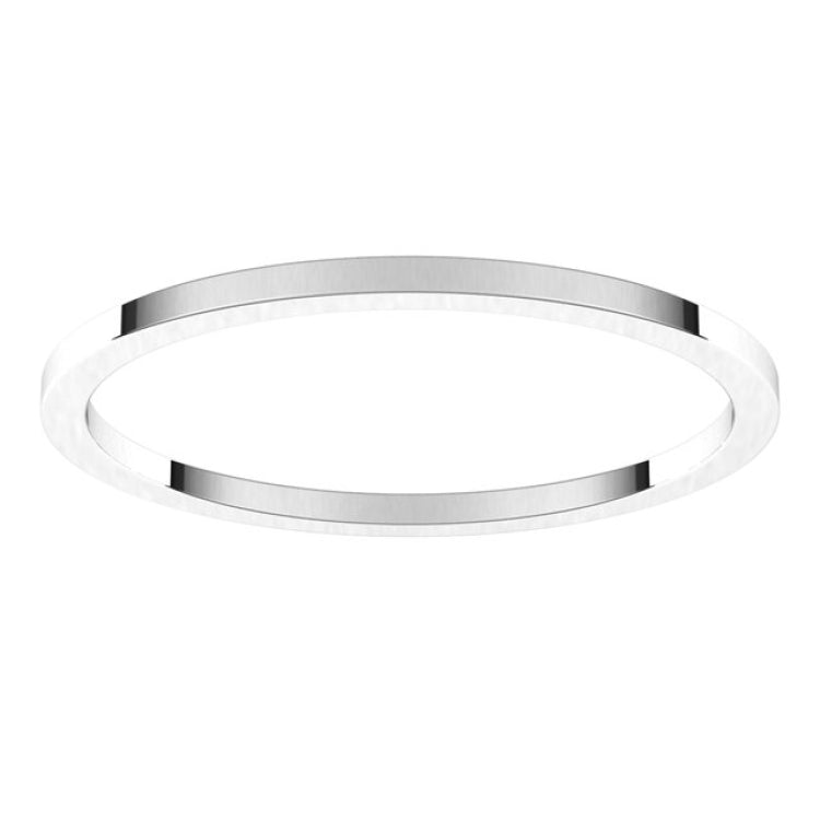 10K White Gold 1 mm Flat Band Size 10