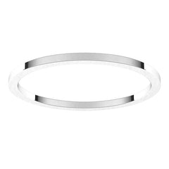 10K White Gold 1 mm Flat Band Size 10