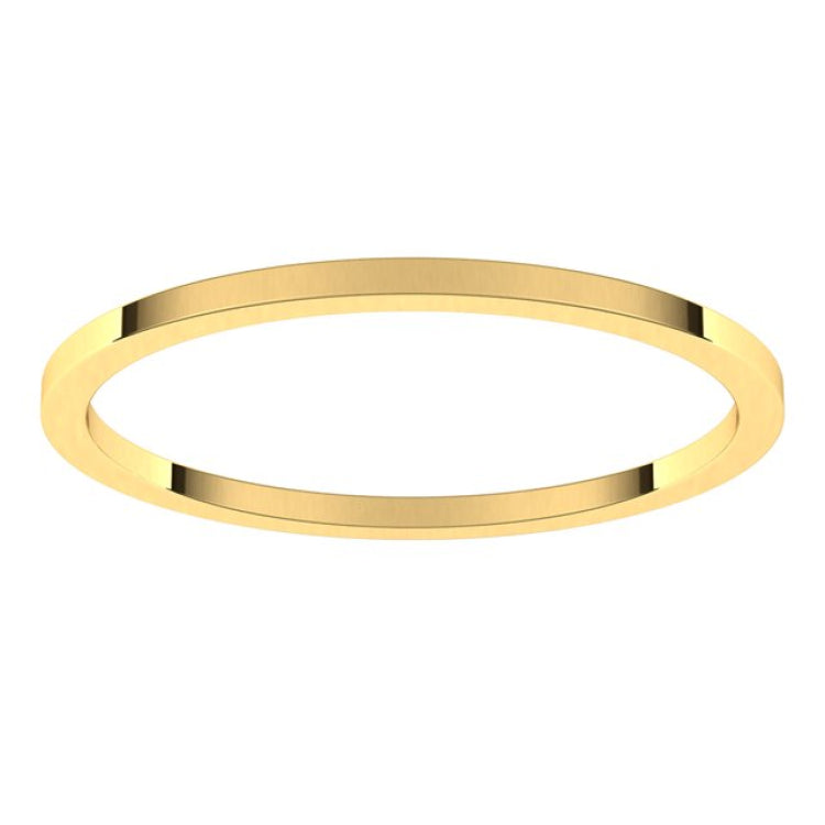 14K Yellow Gold 1 mm Flat Band Size 9.5