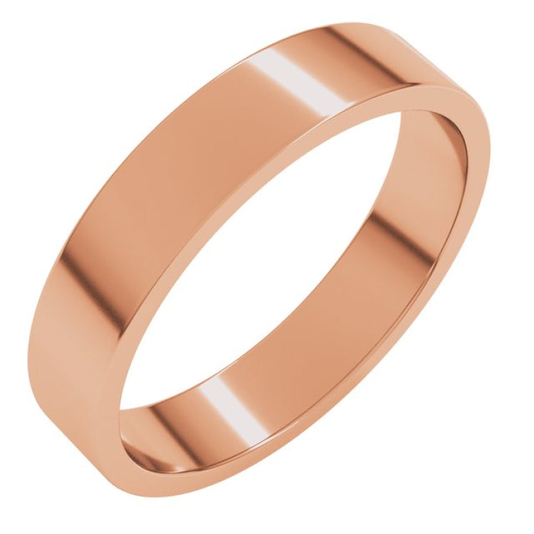 10K Rose Gold 4 mm Flat Band Size 6.5